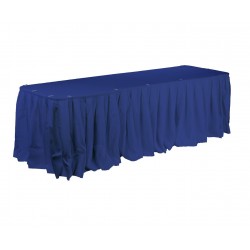 Polyester Table Skirt 17' Long Blue