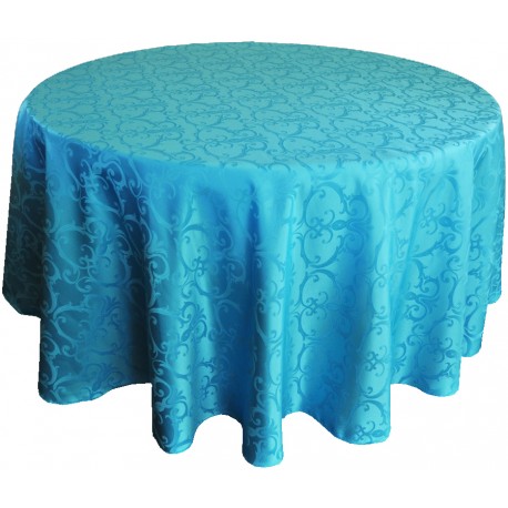 Round Tablecloth Choping Damask Turquoise