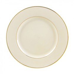 Ivory China with Gold Band Dinner Plate 10 ¼”