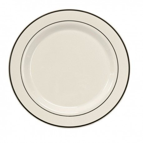 White Chop Plate 12” with Silver Band