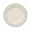 White Dinner Plate 10 ¼” with Silver Band