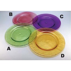 Colored Glass Dinner Plates 11"
